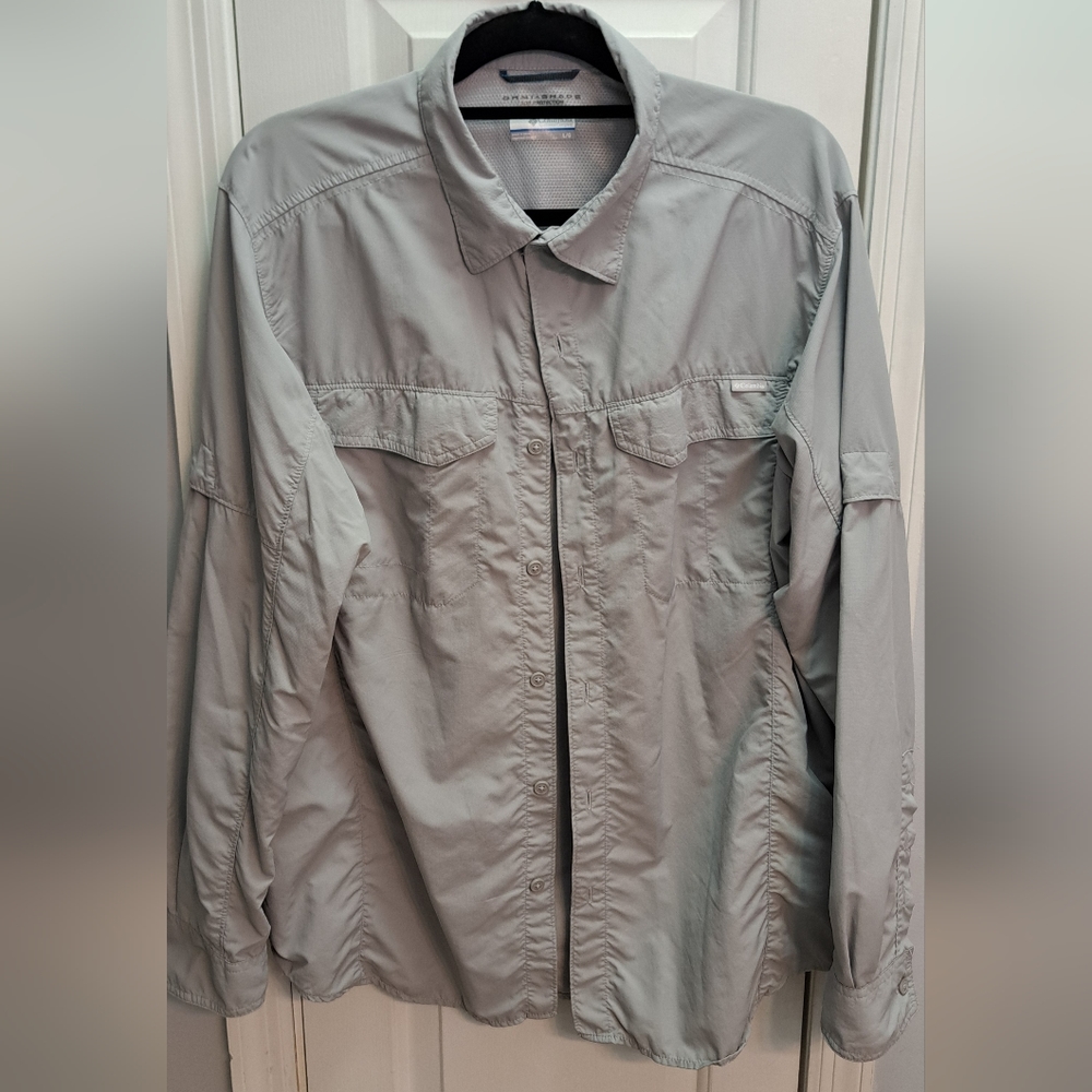 Columbia Omnishade roll sleeve fishing shirt L